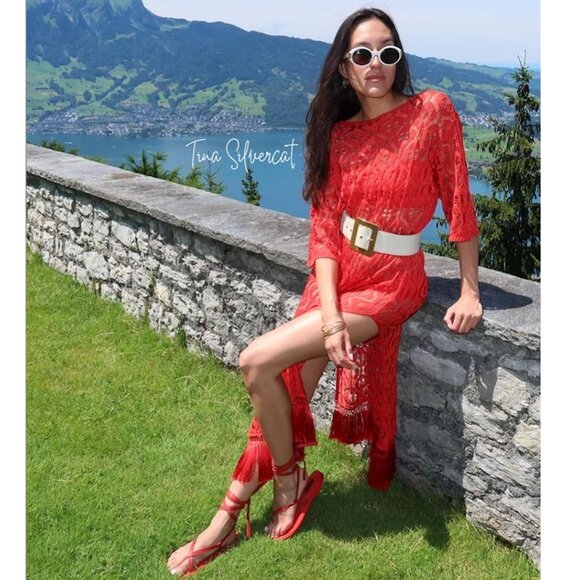 BLOGGER'S FAVE! Zara Red Knit Tunic Dress NWT - Picture 5 of 16